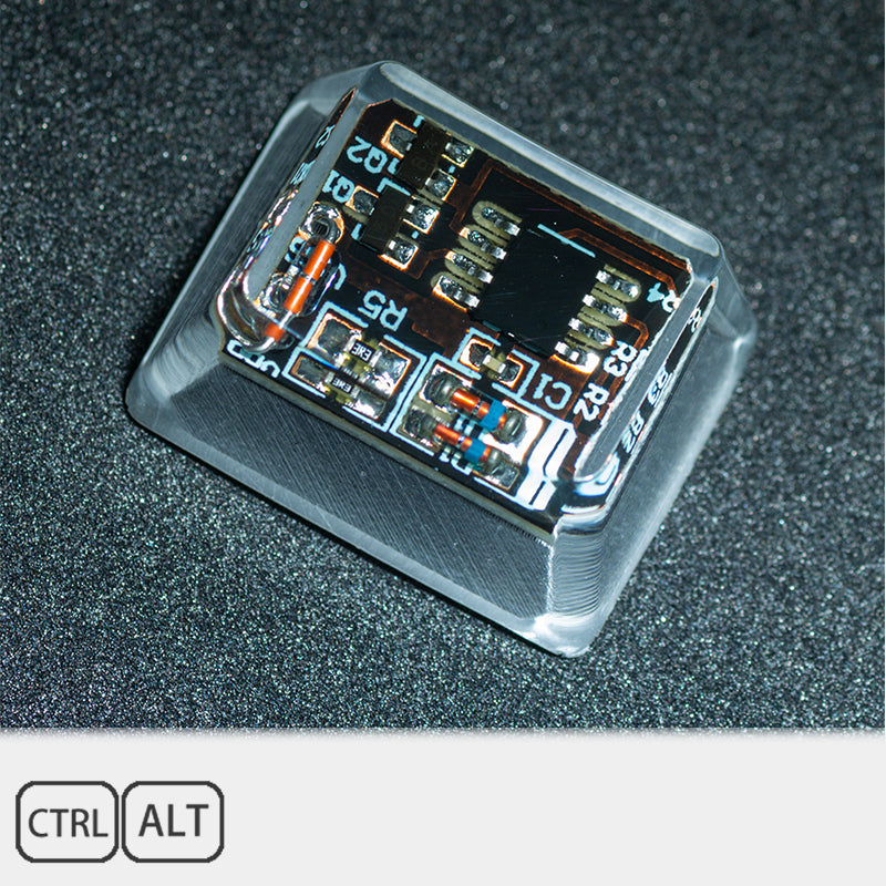 Black circuit board keycaps（Cherry OEM XDA-height）Crystal Resin Drops Keycap