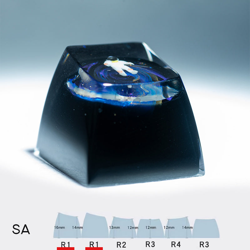 Starry Astronaut Keycaps（SA R1-height 1U）Crystal Resin Drops Keycap