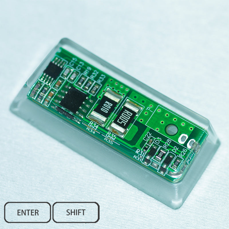 green circuit board keycaps（Cherry OEM XDA SA-height）Crystal Resin Drops Keycap