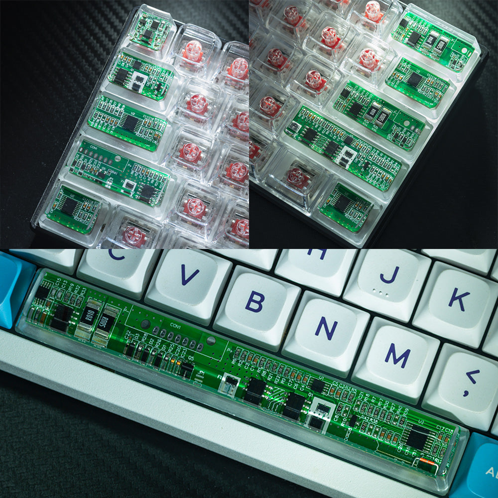 green circuit board keycaps（Cherry OEM XDA SA-height）Crystal Resin Drops Keycap