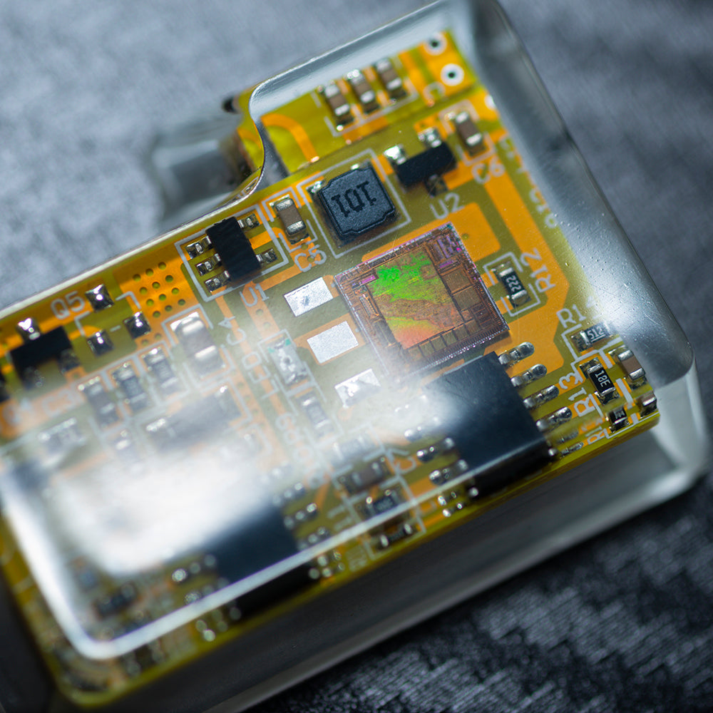 yellow circuit board keycaps（OEM height ISO Enter）Crystal Resin Drops Keycap