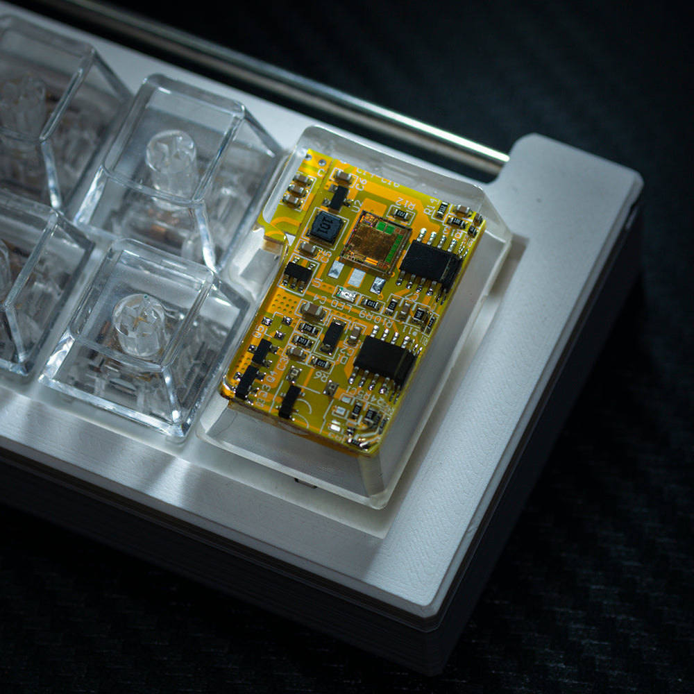yellow circuit board keycaps（OEM height ISO Enter）Crystal Resin Drops Keycap