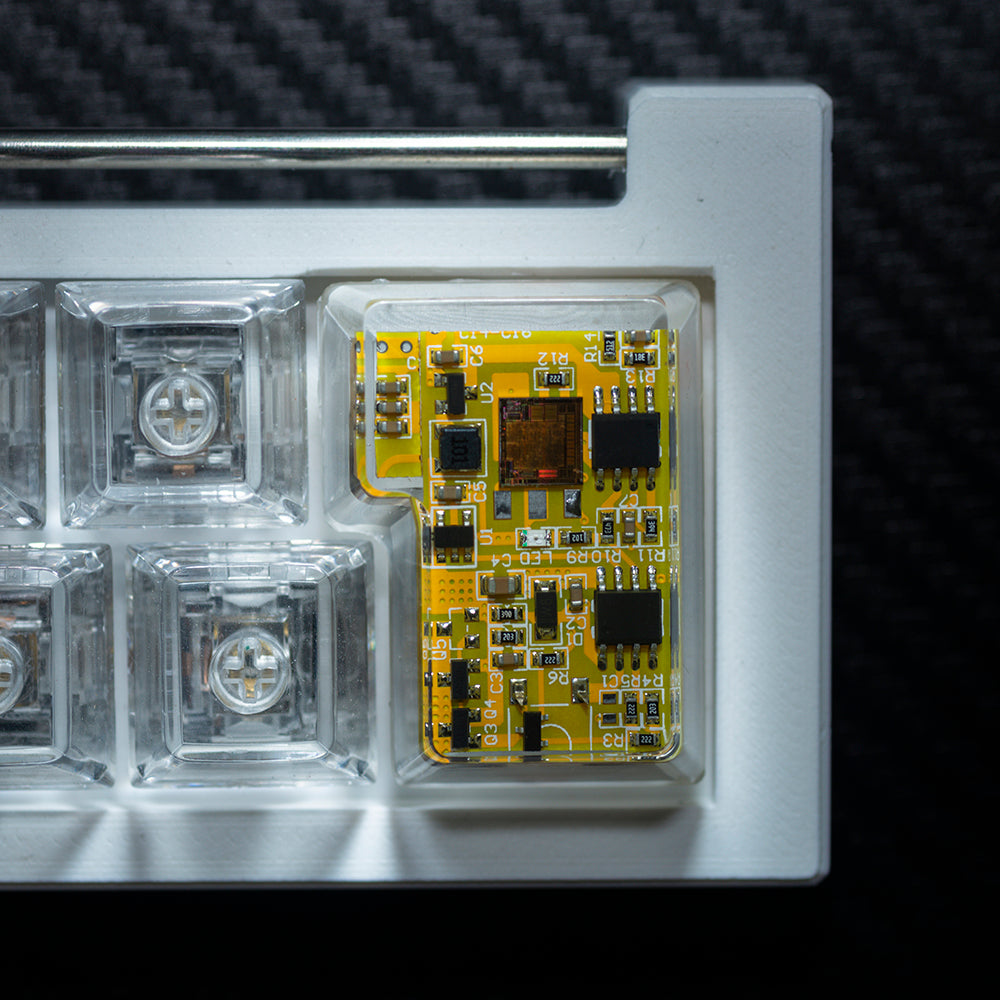 yellow circuit board keycaps（OEM height ISO Enter）Crystal Resin Drops Keycap