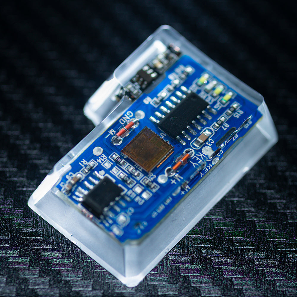 blue circuit board keycaps（OEM height ISO Enter）Crystal Resin Drops Keycap