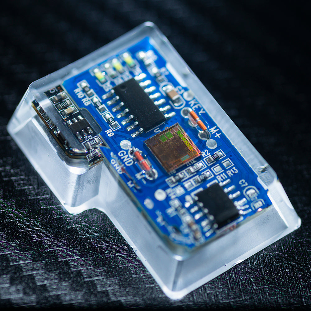 blue circuit board keycaps（OEM height ISO Enter）Crystal Resin Drops Keycap