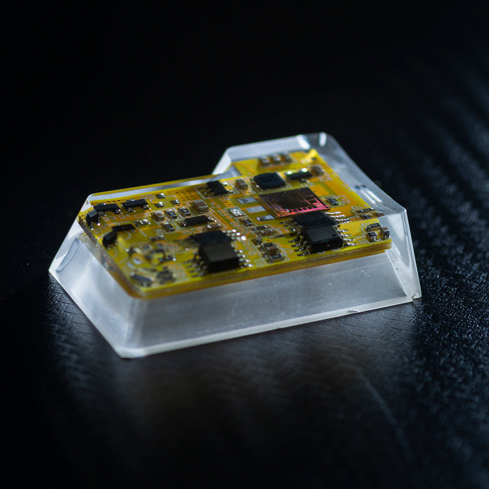 yellow circuit board keycaps（OEM height ISO Enter）Crystal Resin Drops Keycap