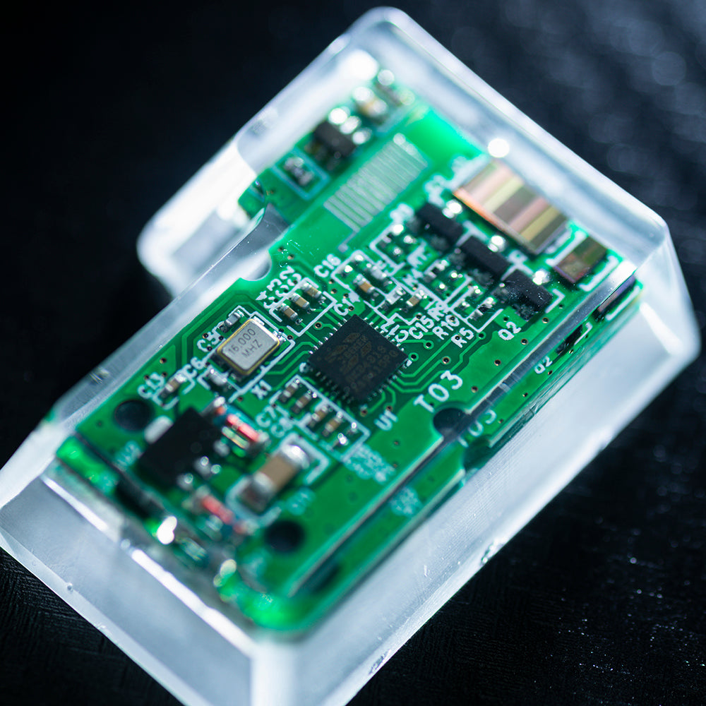 green circuit board keycaps（OEM height ISO Enter）Crystal Resin Drops Keycap