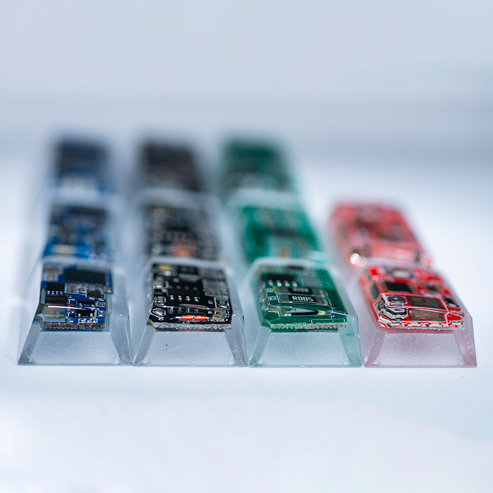 circuit board keycaps（Cherry-height R1 spacebar 2.75U 2.25U 1.75U）Crystal Resin Drops Keycap