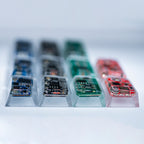 circuit board keycaps（Cherry-height R1 spacebar 2.75U 2.25U 1.75U）Crystal Resin Drops Keycap