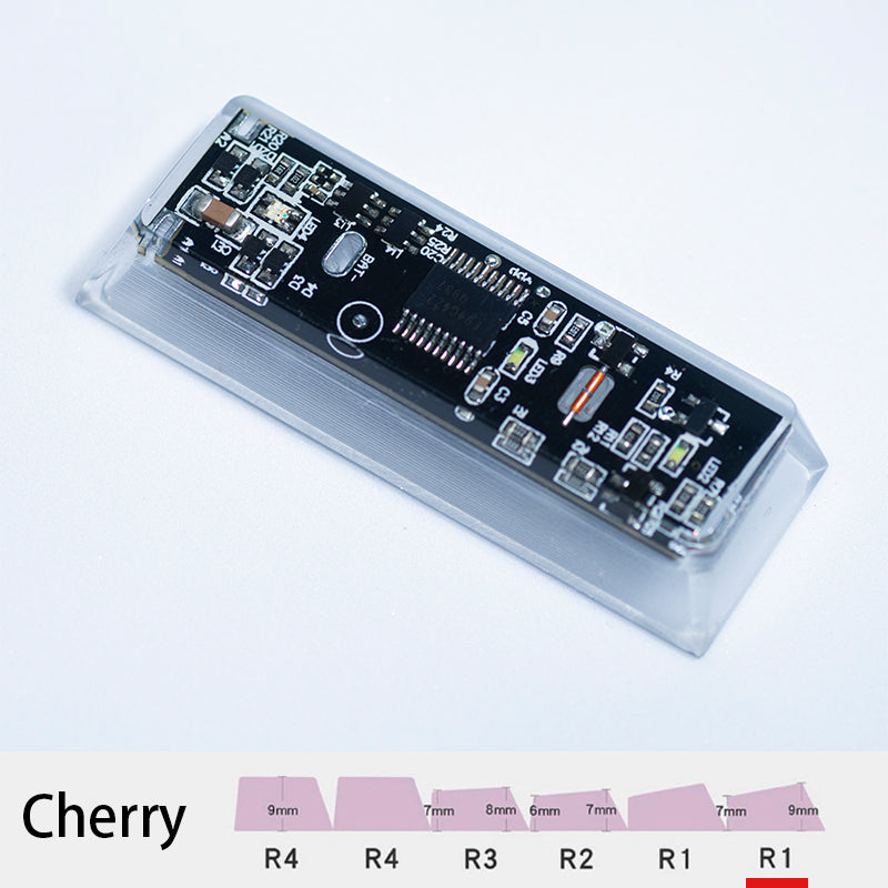 circuit board keycaps（Cherry-height R1 spacebar 2.75U 2.25U 1.75U）Crystal Resin Drops Keycap