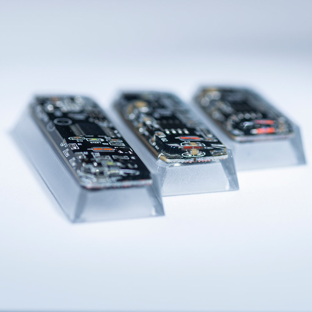 black circuit board keycaps（Cherry-height R1 spacebar 2.75U 2.25U 1.75U）Crystal Resin Drops Keycap
