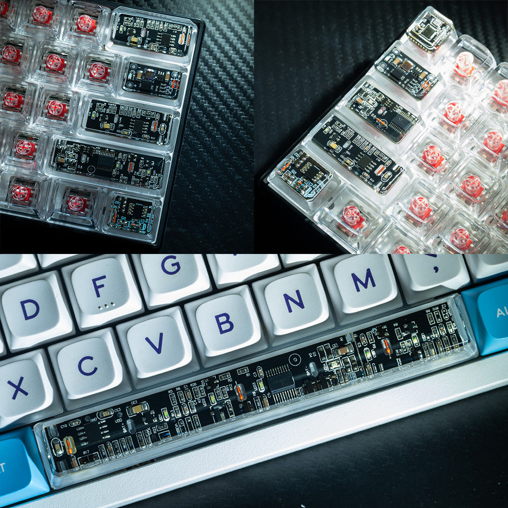 Black circuit board keycaps（Cherry OEM XDA-height）Crystal Resin Drops Keycap