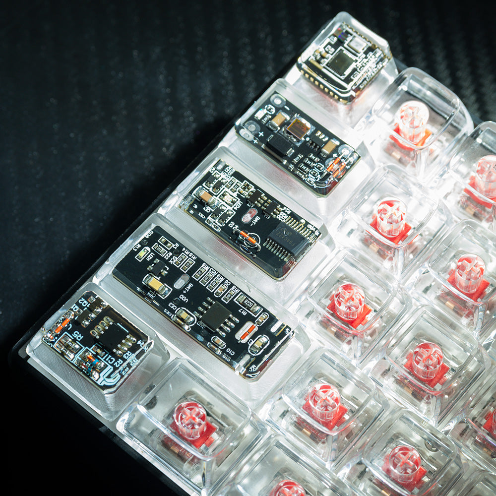 Black circuit board keycaps（Cherry OEM XDA-height）Crystal Resin Drops Keycap