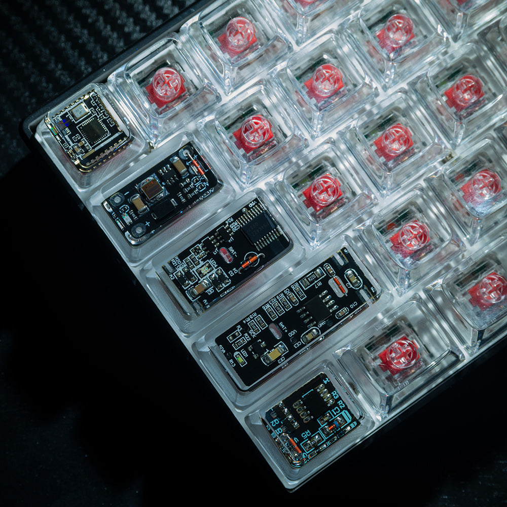 Black circuit board keycaps（Cherry OEM XDA-height）Crystal Resin Drops Keycap