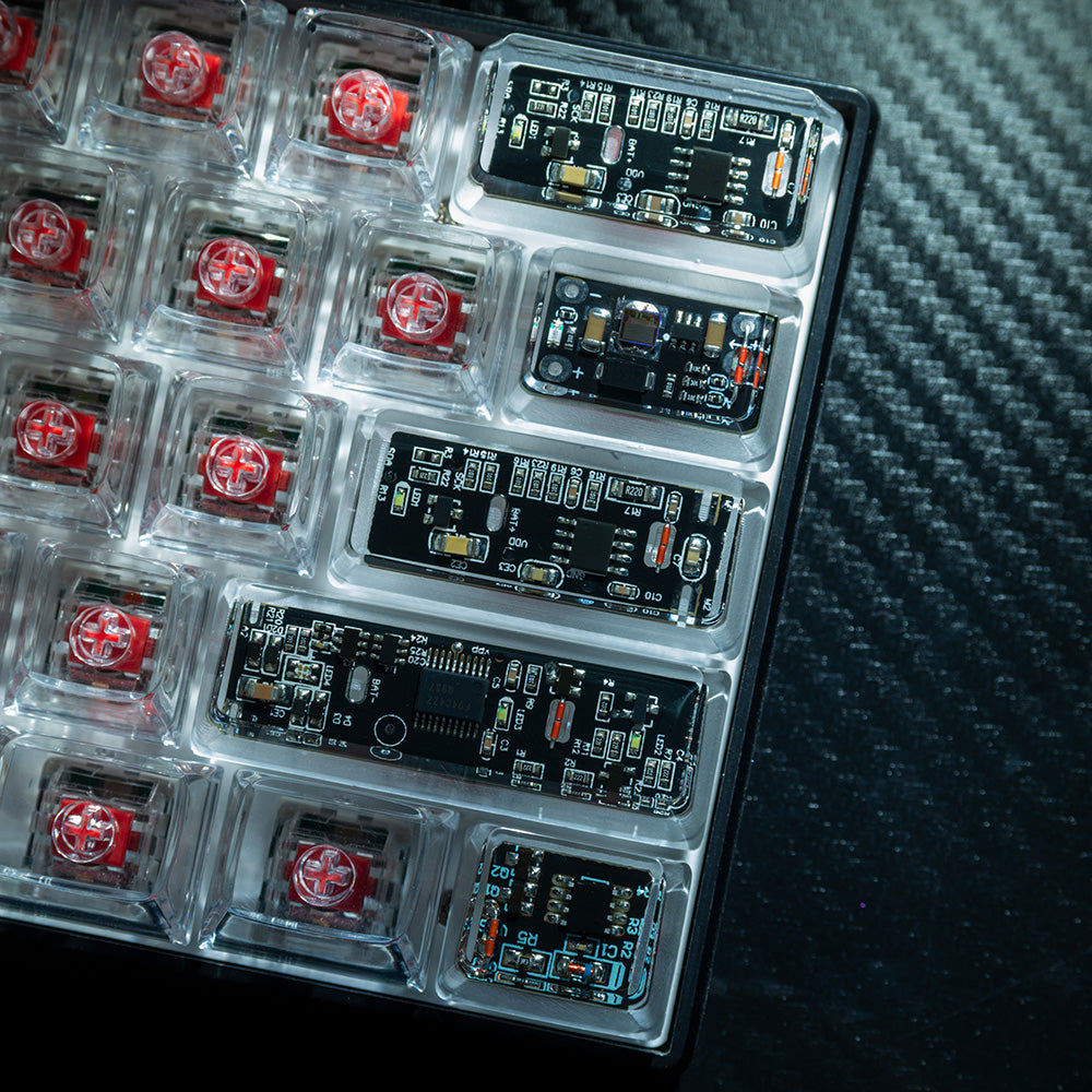 Black circuit board keycaps（Cherry OEM XDA-height）Crystal Resin Drops Keycap