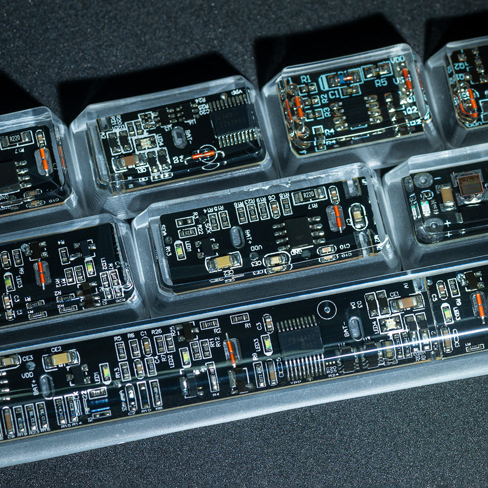 Black circuit board keycaps（Cherry OEM XDA-height）Crystal Resin Drops Keycap