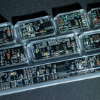 Black circuit board keycaps（Cherry OEM XDA-height）Crystal Resin Drops Keycap