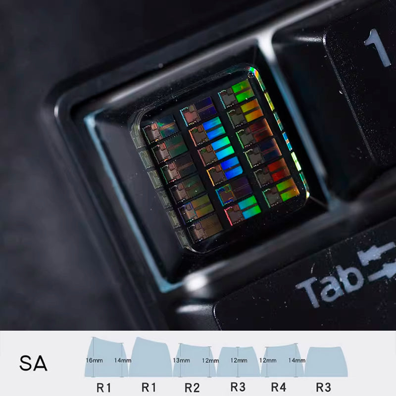 chip keycaps（Cherry OEM XDA SA-height  ESC 1U）Crystal Resin Drops Keycap