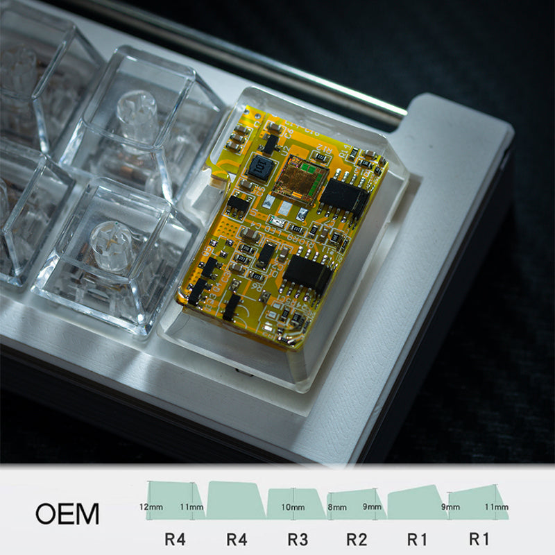yellow circuit board keycaps（OEM height ISO Enter）Crystal Resin Drops Keycap